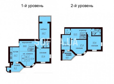 Двухуровневая квартира 171.3 м/кв - ЖК София