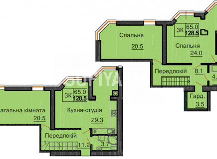 Дворівнева квартира 128,5 м.кв - ЖК София