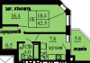 Однокомнатная квартира 42.5 м/кв - ЖК София
