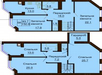 Двухуровневая квартира 150.8 м/кв - ЖК София