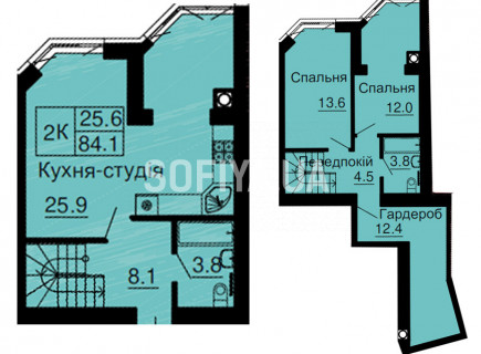 Дворівнева квартира 84,1 м.кв - ЖК София