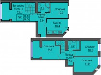 Двухуровневая квартира 94,5 м/кв - ЖК София