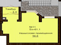  Нежилое помещение 61.1 м/кв - ЖК София