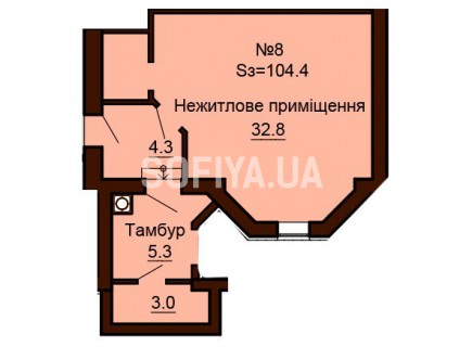 Нежилое помещение 104.4 м/кв - ЖК София