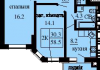 2-х комнатная квартира 58.5 м/кв - ЖК София