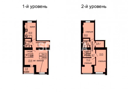 Двухуровневая квартира 102.5 м/кв - ЖК София