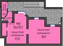 Нежилое помещение 75,7 м/кв - ЖК София