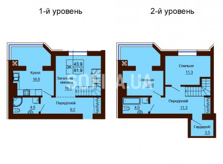 Двухуровневая квартира 91.9 м/кв - ЖК София