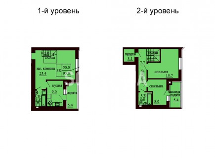 Двухуровневая квартира 93.8 м/кв - ЖК София