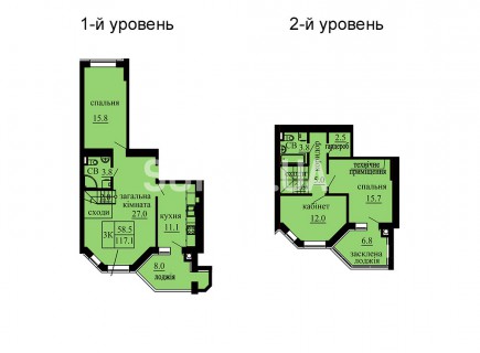 Двухуровневая квартира 117.1 м/кв - ЖК София