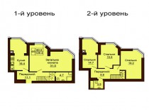 Двухуровневая квартира 126,4 м/кв - ЖК София