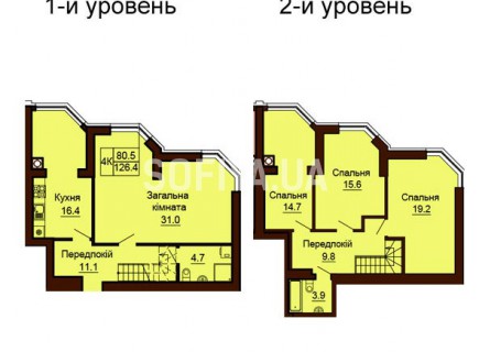 Двухуровневая квартира 126,4 м/кв - ЖК София