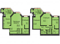 Двухуровневая квартира 119 м/кв - ЖК София