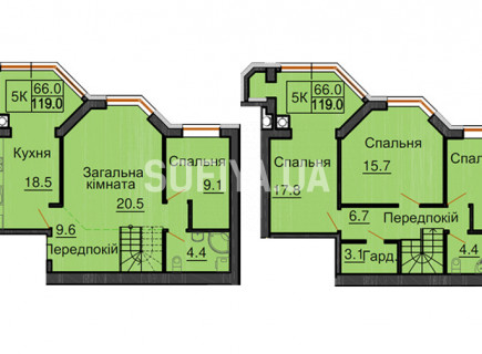 Двухуровневая квартира 119 м/кв - ЖК София