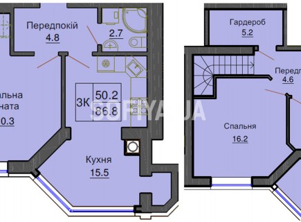 Двухуровневая квартира 86-8 м/кв - ЖК София