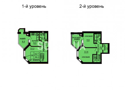 Двухуровневая квартира 86.1 м/кв - ЖК София