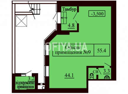 Нежилое помещение 55.4 м/кв - ЖК София