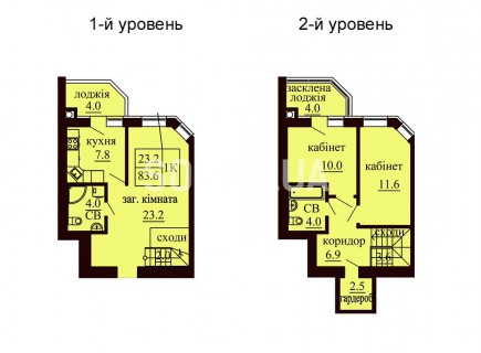 Двухуровневая квартира 83.6 м/кв - ЖК София