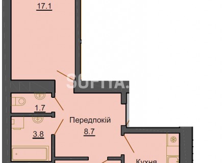 Двухкомнатная квартира 66 м/кв - ЖК София