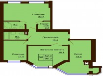 3-х комнатная квартира 96.3 м/кв - ЖК София