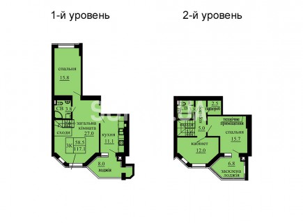 Двухуровневая квартира 117.1 м/кв - ЖК София