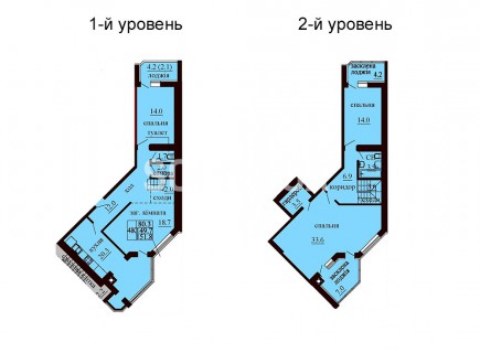 Двухуровневая квартира 151.8 м/кв - ЖК София