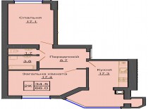 Двухкомнатная квартира 66 м/кв - ЖК София