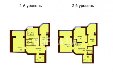 Двухуровневая квартира 141.5 м/кв - ЖК София