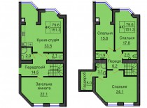 Двухуровневая квартира 151,3 м/кв - ЖК София