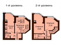 Двухуровневая квартира 69 м/кв - ЖК София