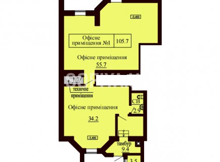 Нежилое помещение 105.7 м/кв - ЖК София