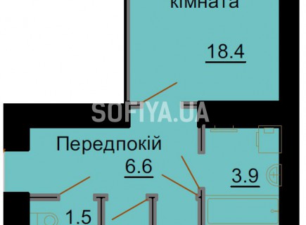 Двухкомнатная квартира 49,0 м/кв - ЖК София