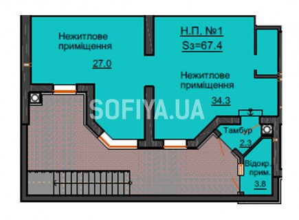 Нежилое помещение 67,4 м/кв - ЖК София