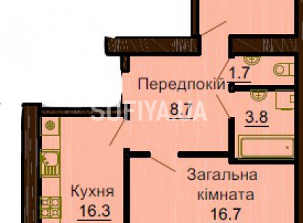 2-х комнатная квартира 65.3 м/кв - ЖК София