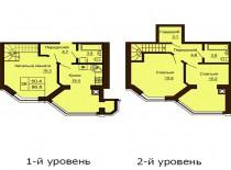 Двухуровневая квартира 86.8 м/кв - ЖК София