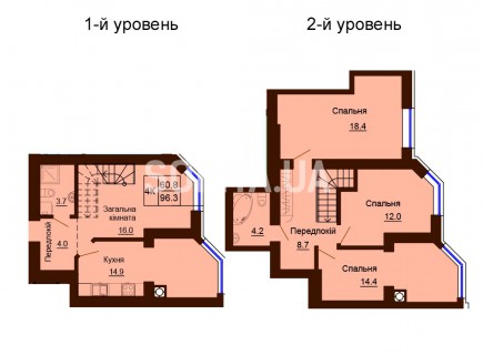 Двухуровневая квартира 96.3 м/кв - ЖК София