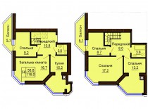 Двухуровневая квартира 116.0 м/кв - ЖК София