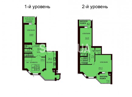 Двухуровневая квартира 145.5 м/кв - ЖК София