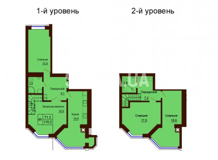 Двухуровневая квартира 115.2 м/кв - ЖК София