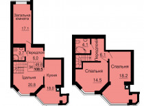 Двухуровневая квартира 108,5 м/кв - ЖК София