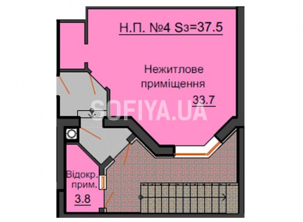 Нежилое помещение 37,5 м/кв - ЖК София