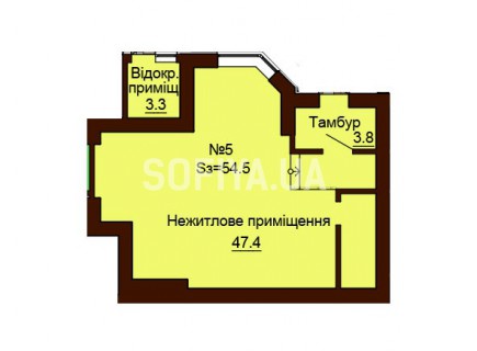 Нежилое помещение 54.5 м/кв - ЖК София