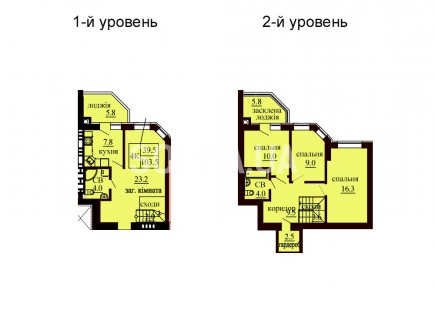 Двухуровневая квартира 103.5 м/кв - ЖК София