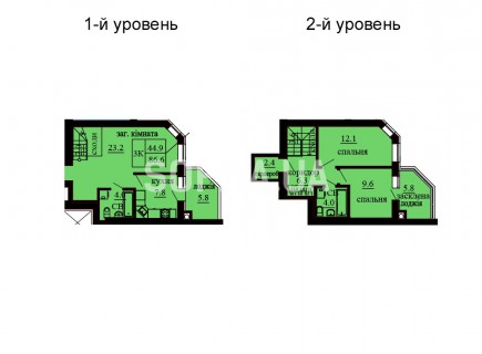 Двухуровневая квартира 86.6 м/кв - ЖК София