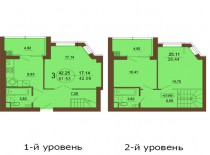 Двухуровневая квартира 81.53 м/кв - ЖК София