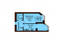 Однокомнатная квартира 37.4 м/кв - ЖК София