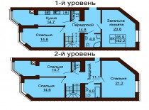 Двухуровневая квартира 142,2 м/кв - ЖК София