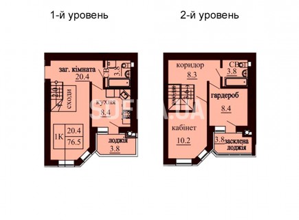 Двухуровневая квартира 76.5 м/кв - ЖК София