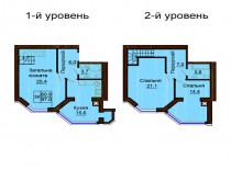 Двухуровневая квартира 97 м/кв - ЖК София