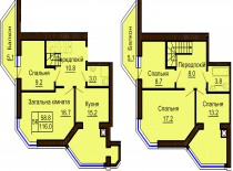 Двухуровневая квартира 116 м/кв - ЖК София